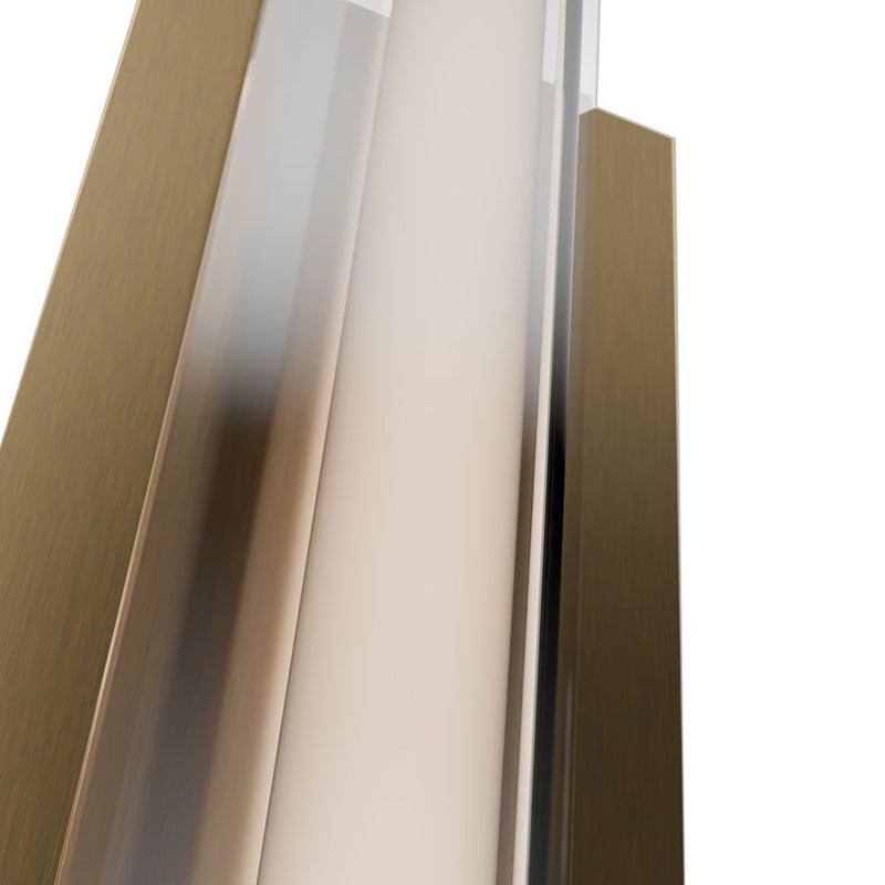 dweLED Boulevard 1Lt 18" Bath Vanity/Wall/3500K, Brass/White