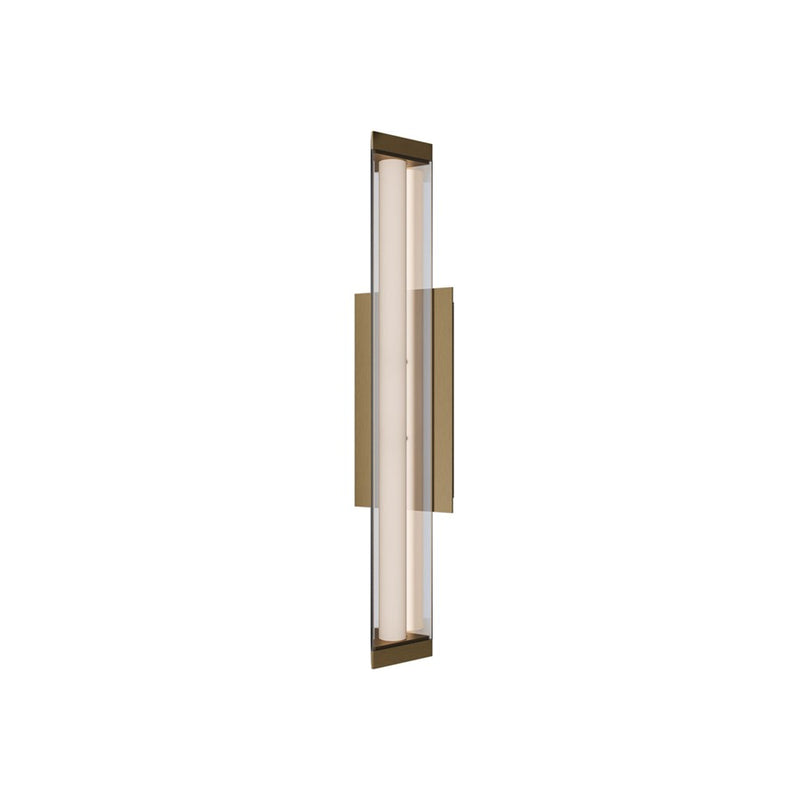 dweLED Boulevard 1Lt 18" Bath Vanity/Wall/4000K, Brass/White - WS-62518-40-AB