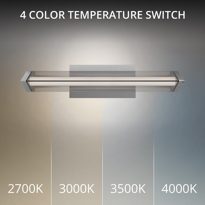 dweLED Boulevard 1Lt 18" Bath Vanity/Wall/4000K, Nickel/White