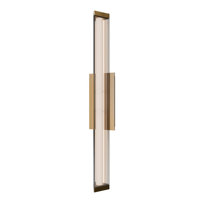 dweLED Boulevard 1Lt 24" Bath Vanity/Wall/3000K, Brass/White - WS-62524-30-AB