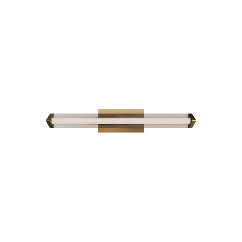 dweLED Boulevard 1Lt 24" Bath Vanity/Wall/3500K, Brass/White