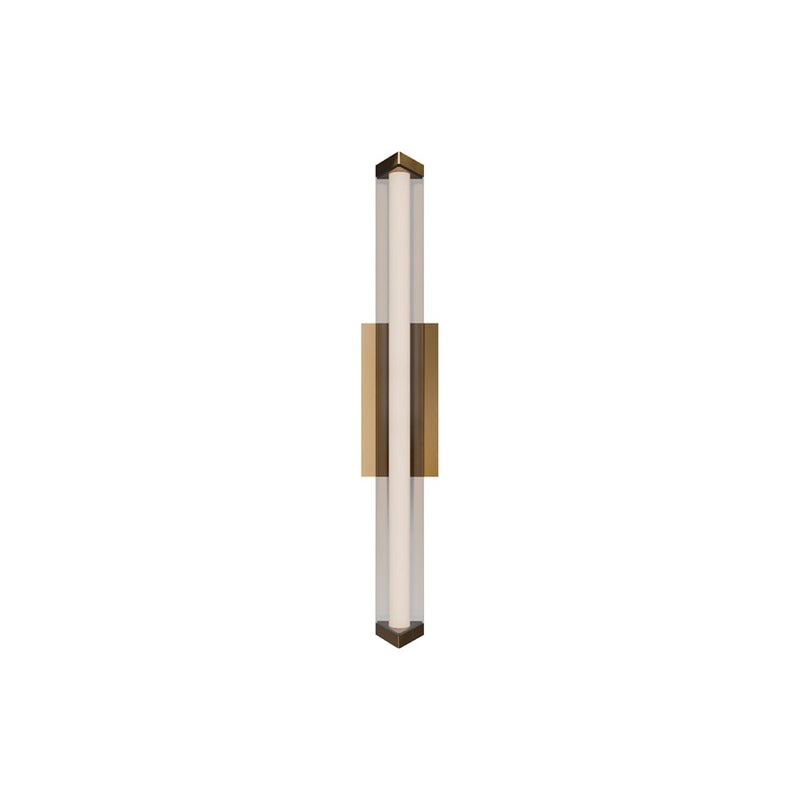 dweLED Boulevard 1Lt 24" Bath Vanity/Wall/3500K, Brass/White