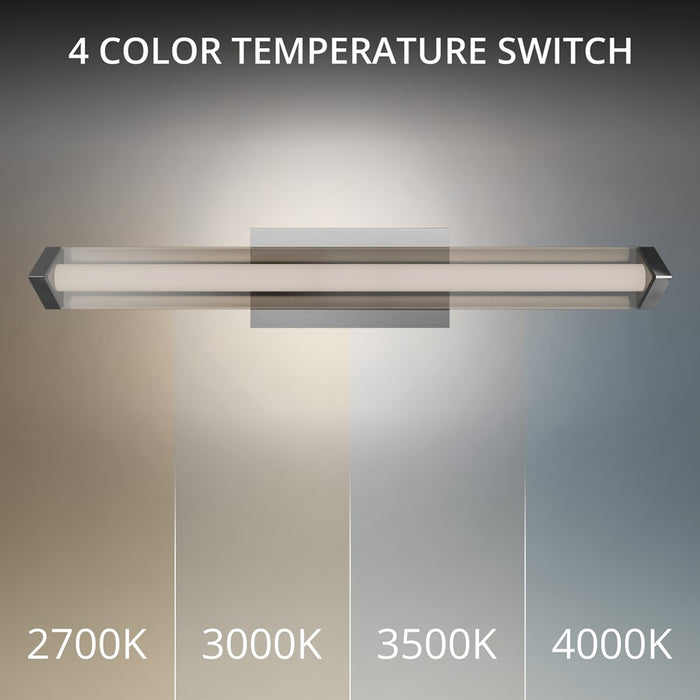 dweLED Boulevard 1Lt 24" Bath Vanity/Wall/3500K, Nickel/White