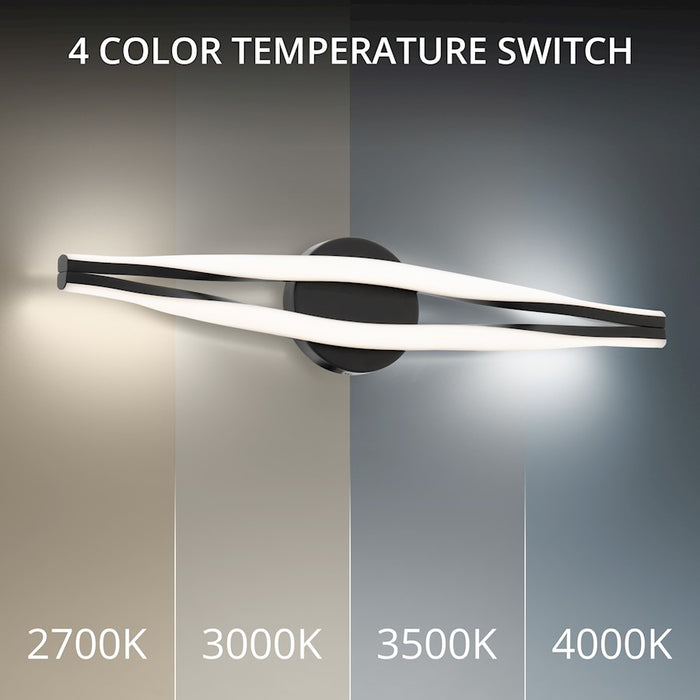 dweLED Jagger 26" LED Bath Vanity/Wall Light 3000K, Black