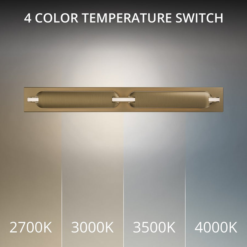 dweLED Spectacle 1Lt 24" Bath Vanity/Wall/2700K, Brass/White