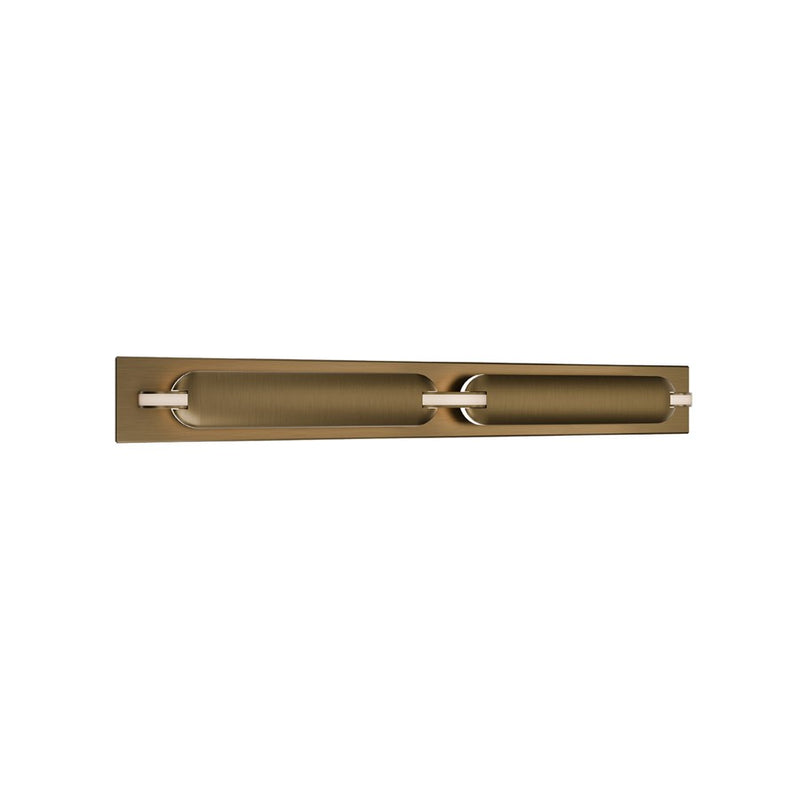 dweLED Spectacle 1Lt 24" Bath Vanity/Wall/3500K, Brass/White - WS-71524-35-AB