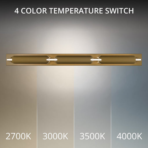 dweLED Spectacle 1Lt 34" Bath Vanity/Wall/2700K, Brass/White