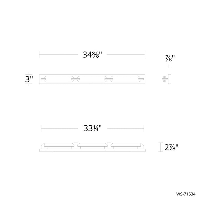 dweLED Spectacle 1Lt 34" Bath Vanity/Wall/2700K, Nickel/White