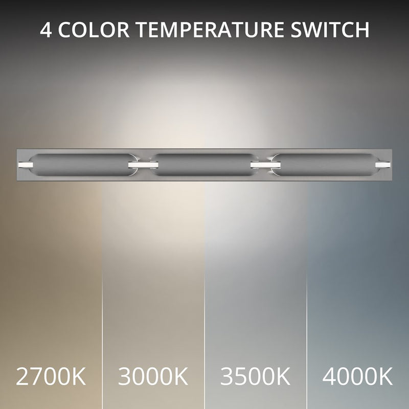 dweLED Spectacle 1Lt 34" Bath Vanity/Wall/3500K, Nickel/White