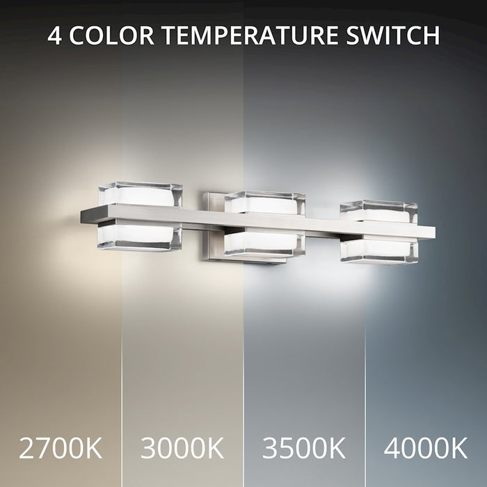 dweLED Interlok 24" LED Bath Vanity/Wall Light 3500K, Nickel