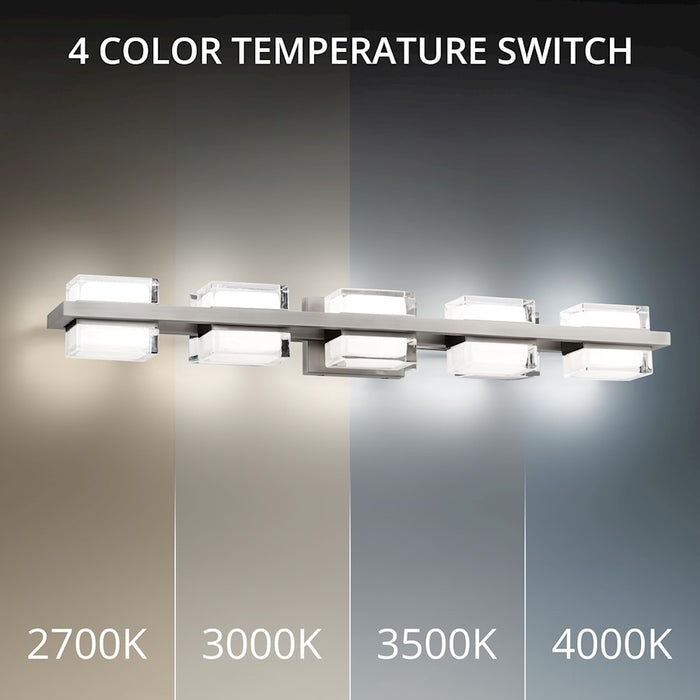 dweLED Interlok 36" LED Bath Vanity/Wall Light 3500K, Nickel