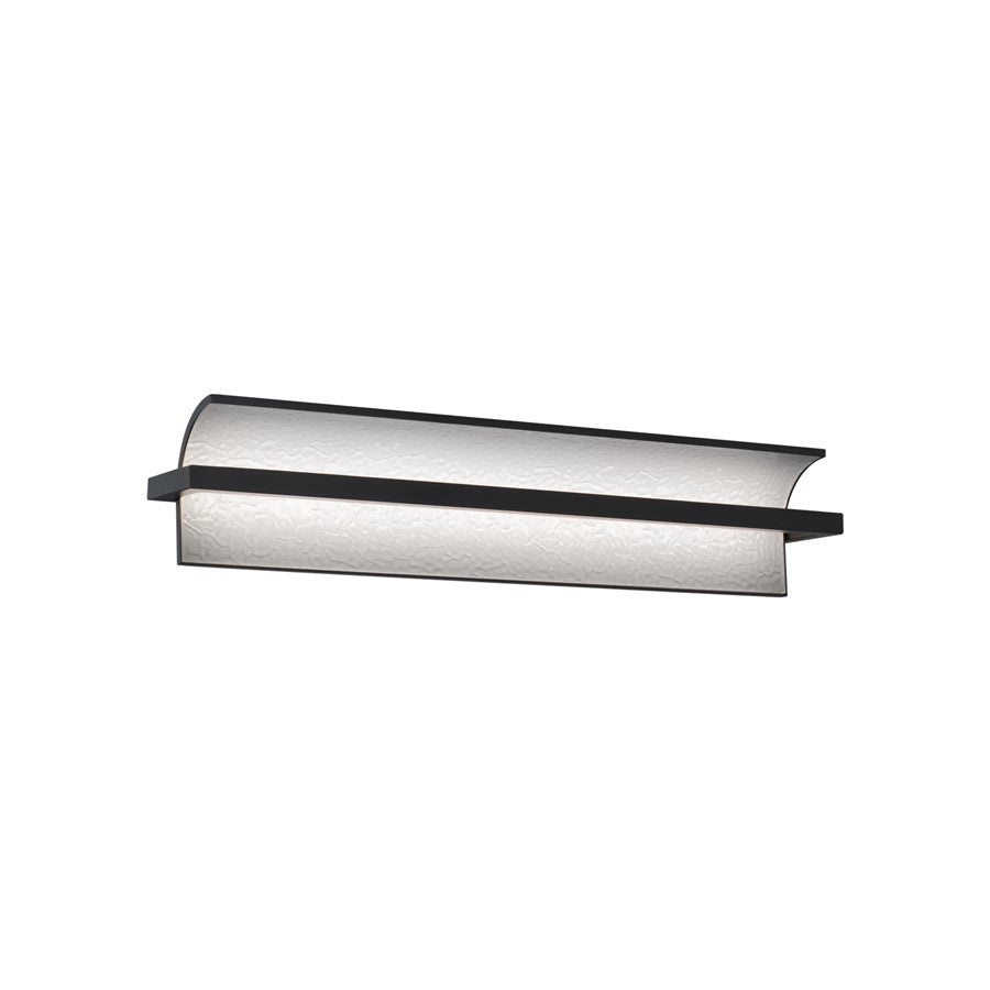 dweLED Shard 1 Light 24" Bath Vanity & Wall Light/3000K, Black/ - WS-79524-30-BK