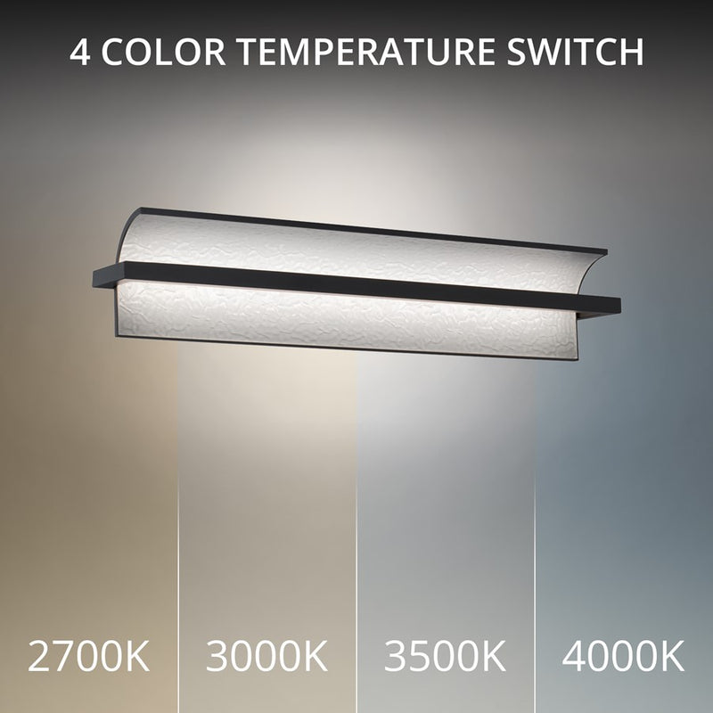 dweLED Shard 1 Light 24" Bath Vanity & Wall Light/3000K, Black