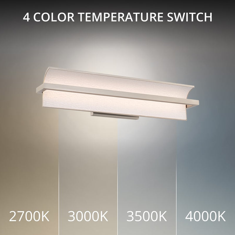 dweLED Shard 1Lt 24" Bath Vanity & Wall Light/4000K, Nickel