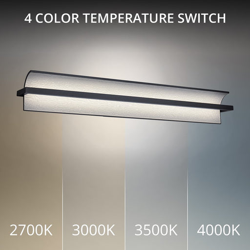 dweLED Shard 1 Light 34" Bath Vanity & Wall Light/2700K, Black