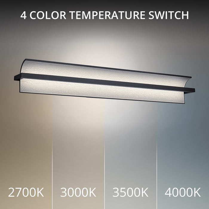 dweLED Shard 1 Light 34" Bath Vanity & Wall Light/4000K, Black