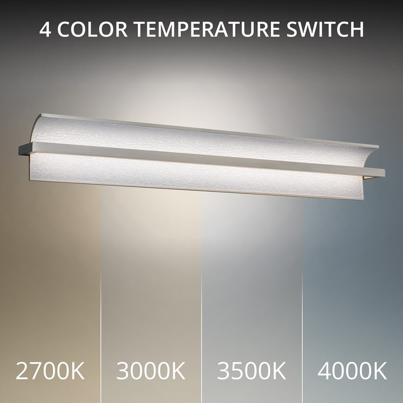 dweLED Shard 1Lt 34" Bath Vanity & Wall Light/4000K, Nickel