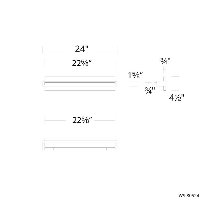 dweLED Skate 1Lt 24" Bath Vanity & Wall Light/3500K, Nickel