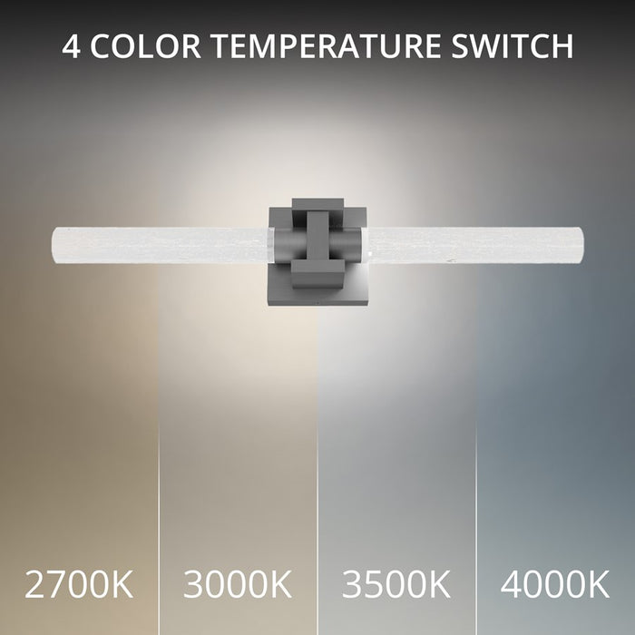 dweLED Ripple 1Lt 24" Bath Vanity & Wall Light/2700K, Nickel