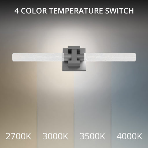 dweLED Ripple 1Lt 24" Bath Vanity & Wall Light/3500K, Nickel