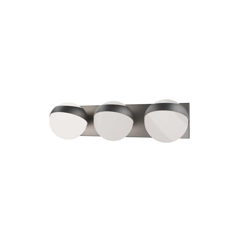 dweLED Tripoli 3Lt 20" Bath Vanity/Wall/2700K, Nickel/Opal - WS-87520-27-BN