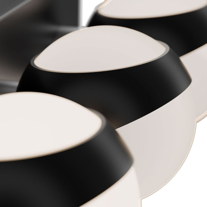 dweLED Tripoli 3Lt 20" Bath Vanity/Wall Light/3000K, Black/Opal