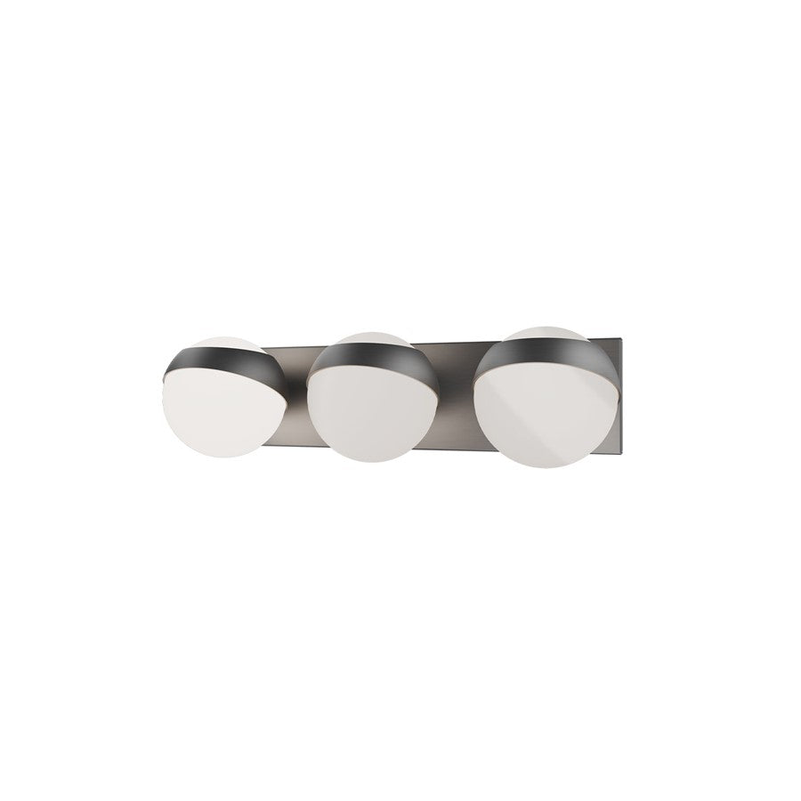 dweLED Tripoli 3Lt 20" Bath Vanity/Wall/3000K, Nickel/Opal - WS-87520-30-BN