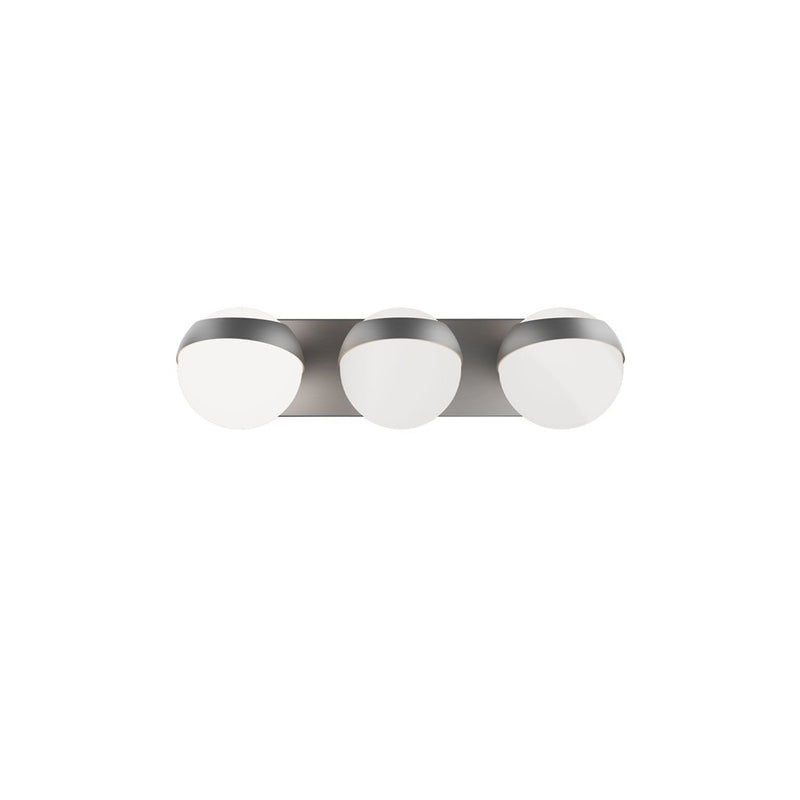 dweLED Tripoli 3Lt 20" Bath Vanity/Wall/3500K, Nickel/Opal