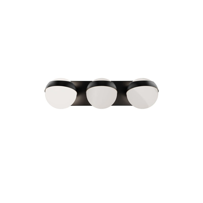 dweLED Tripoli 3Lt 20" Bath Vanity/Wall Light/4000K, Black/Opal