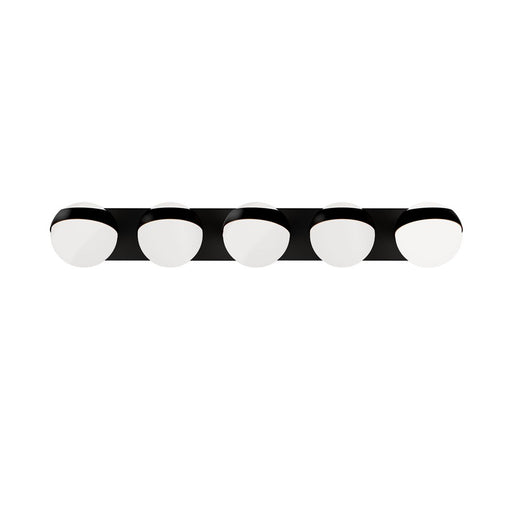dweLED Tripoli 5Lt 33" Bath Vanity/Wall Light/2700K, Black/Opal
