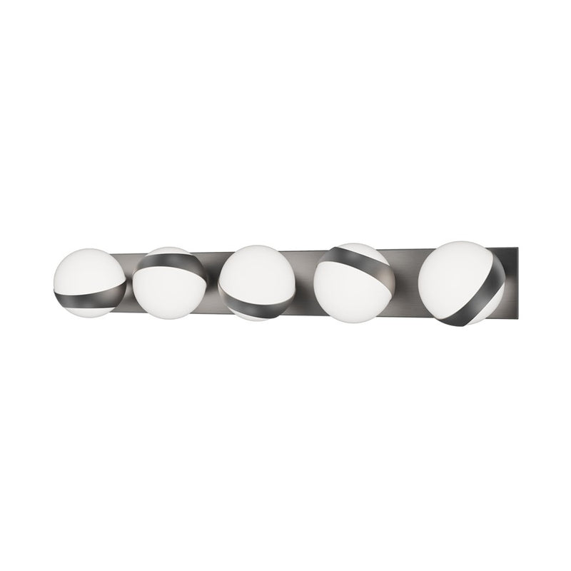 dweLED Tripoli 5Lt 33" Bath Vanity/Wall/3000K, Nickel/Opal - WS-87533-30-BN