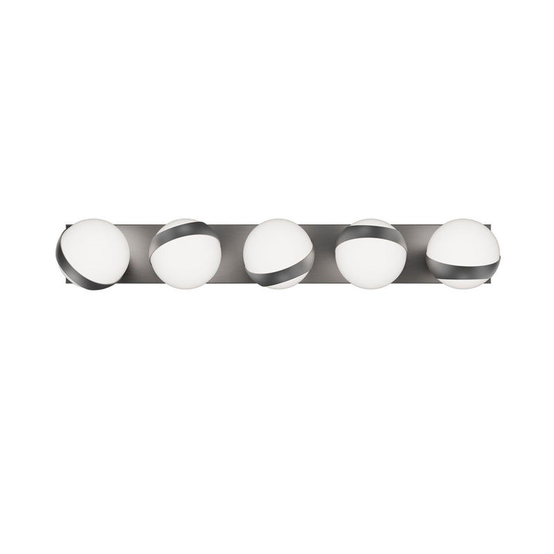 dweLED Tripoli 5Lt 33" Bath Vanity/Wall/3500K, Nickel/Opal