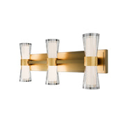 dweLED Hourglass 3Lt 24" Bath Vanity/Wall/2700K, Brass/Etch - WS-91524-27-AB
