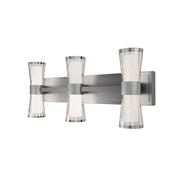 dweLED Hourglass 3Lt 24" Bath Vanity/Wall/3500K, Nickel/Etch - WS-91524-35-BN