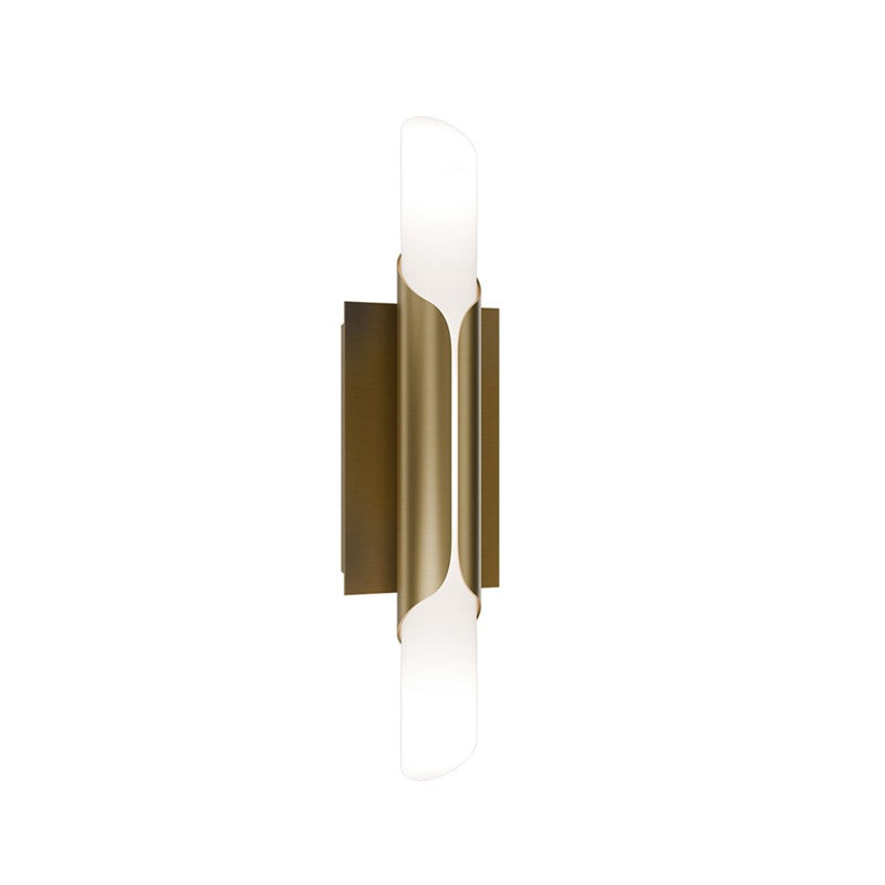 dweLED Wrappe 1Lt 18" Wall Sconce/4000K, Brass/Clear/Etched - WS-95518-40-AB