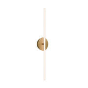 dweLED Lanky 1Lt 28" Bath Vanity/Wall/3500K, Brass/Clear/Etch - WS-99527-35-AB