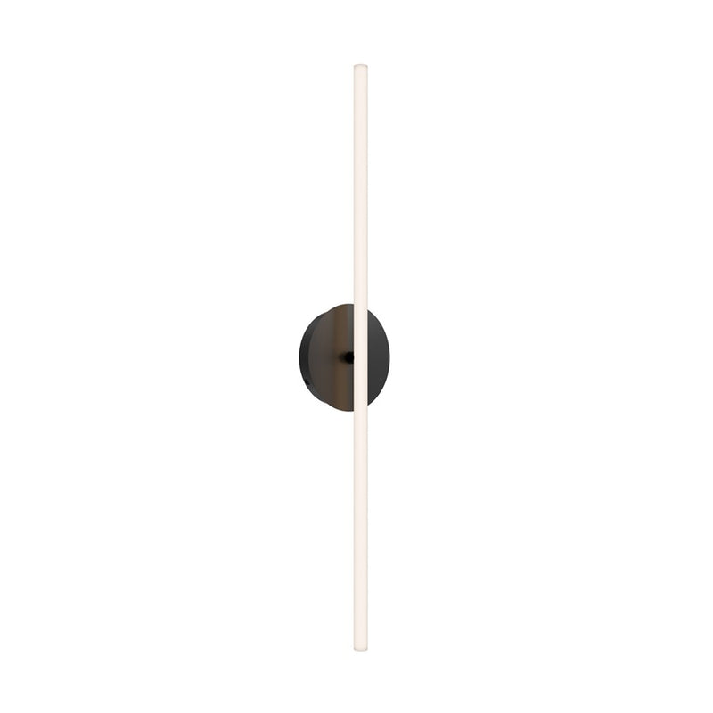dweLED Lanky 1Lt 28" Bath Vanity/Wall/3500K, Black/Clear/Etch - WS-99527-35-BK