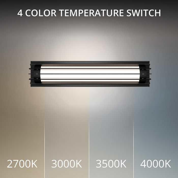 dweLED Moline 1Lt 24" Outdoor Wall Light/3500K, BK/WH Opaque