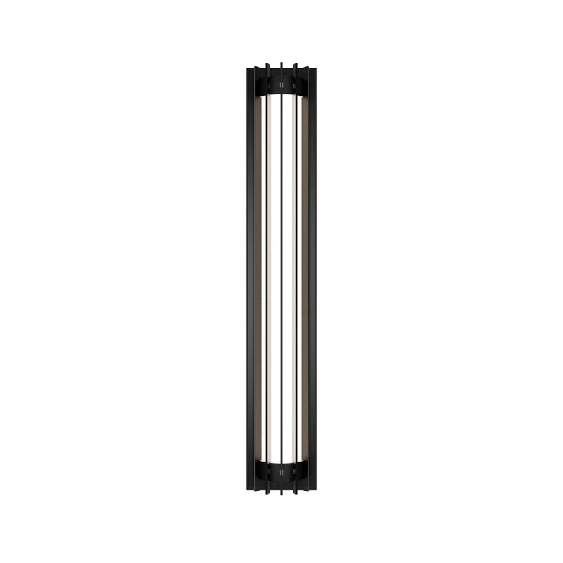 dweLED Moline 1Lt 32" Outdoor Wall Light/2700K, BK/WH Opaque - WS-W17532-27-BK