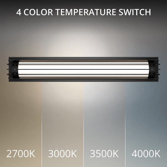 dweLED Moline 1Lt 32" Outdoor Wall Light/2700K, BK/WH Opaque