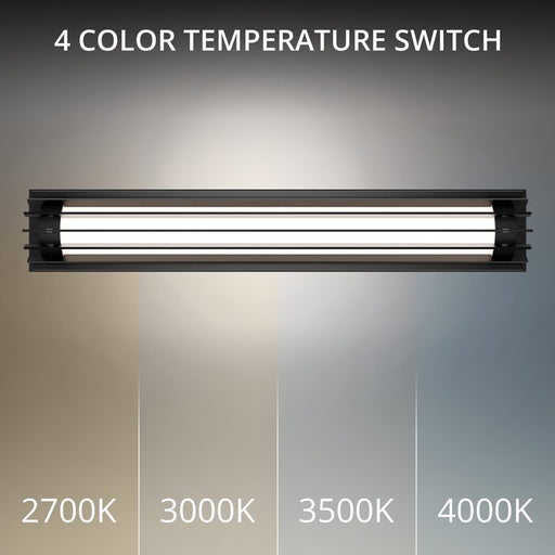 dweLED Moline 1Lt 32" Outdoor Wall Light/3500K, BK/WH Opaque