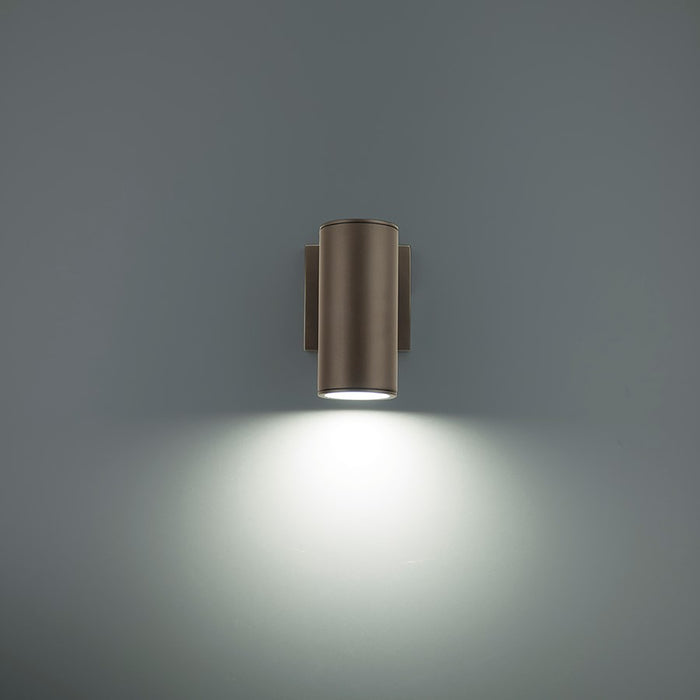 WAC Cylinder 1Lt LED Up/Down Wall Light, Bronze/White