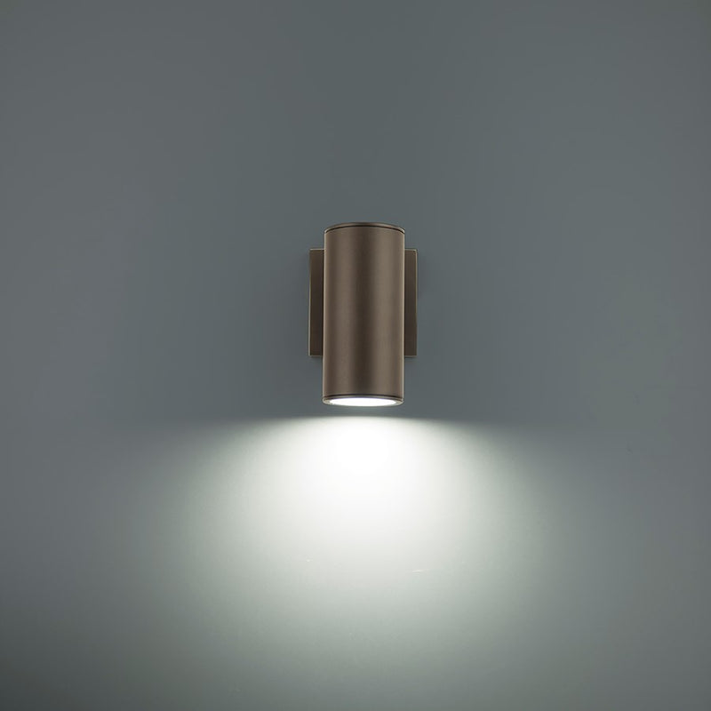 WAC Lighting Cylinder LED 1Lt Up/Down Outdoor Wall, Bronze