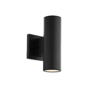 WAC Lighting Cylinder LED 2Lt Up/Down Outdoor Wall, Black - WS-W190212-CS-BK