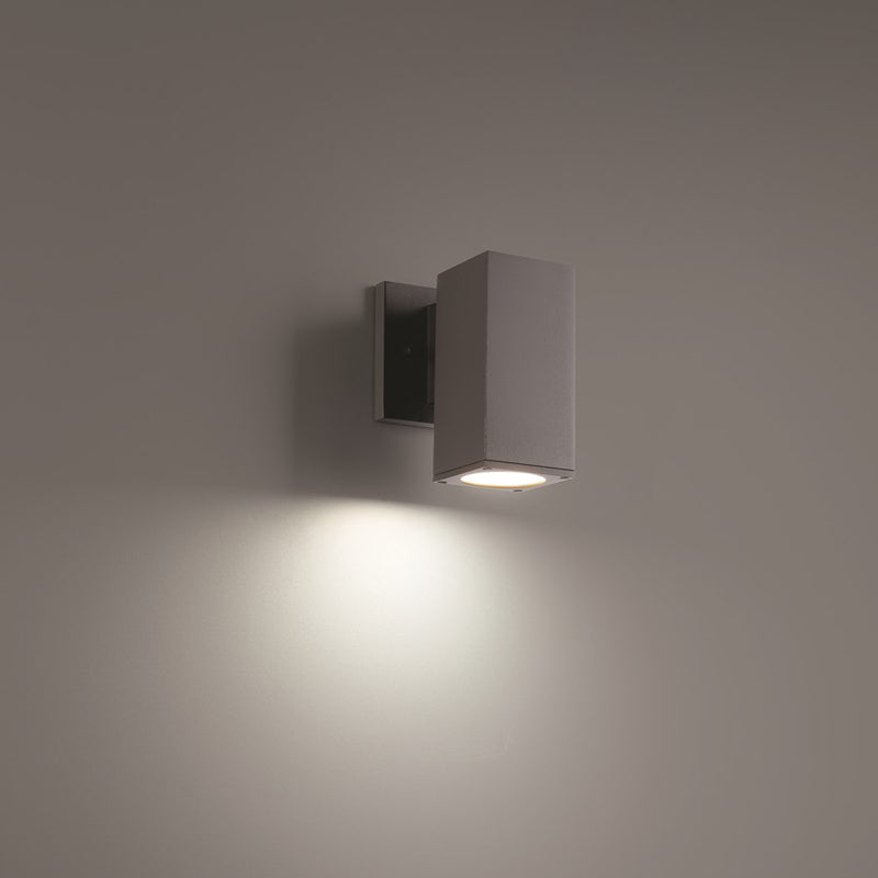 WAC Lighting Cubix LED 1Lt Up/Down Outdoor Wall Light , Black