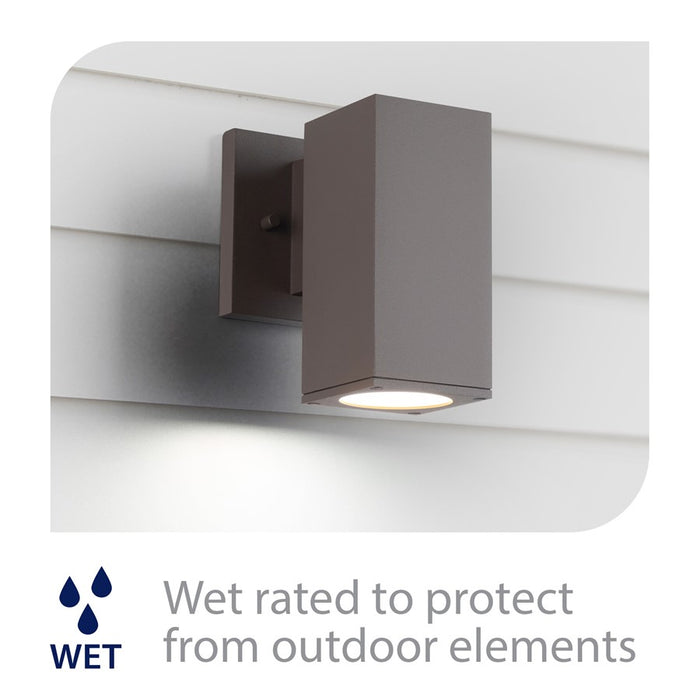 WAC Lighting Cubix LED 1Lt Up/Down Outdoor Wall , Bronze