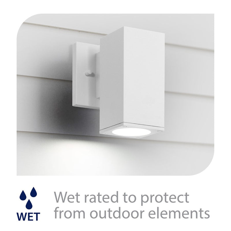 WAC Lighting Cubix LED 1Lt Up/Down Outdoor Wall Light , White