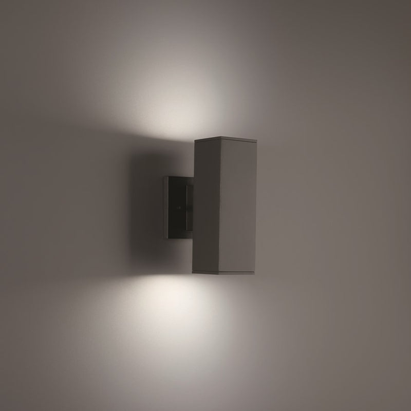 WAC Lighting Cubix LED 2Lt Up/Down Outdoor Wall Light , Black