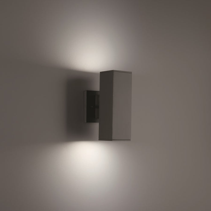 WAC Lighting Cubix LED 2Lt Up/Down Outdoor Wall Light , Black