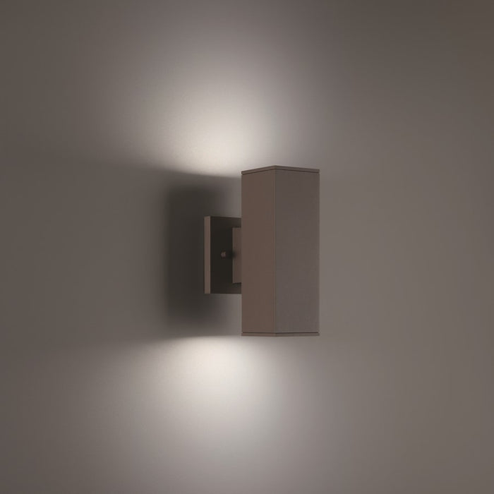 WAC Lighting Cubix LED 2Lt Up/Down Outdoor Wall , Bronze